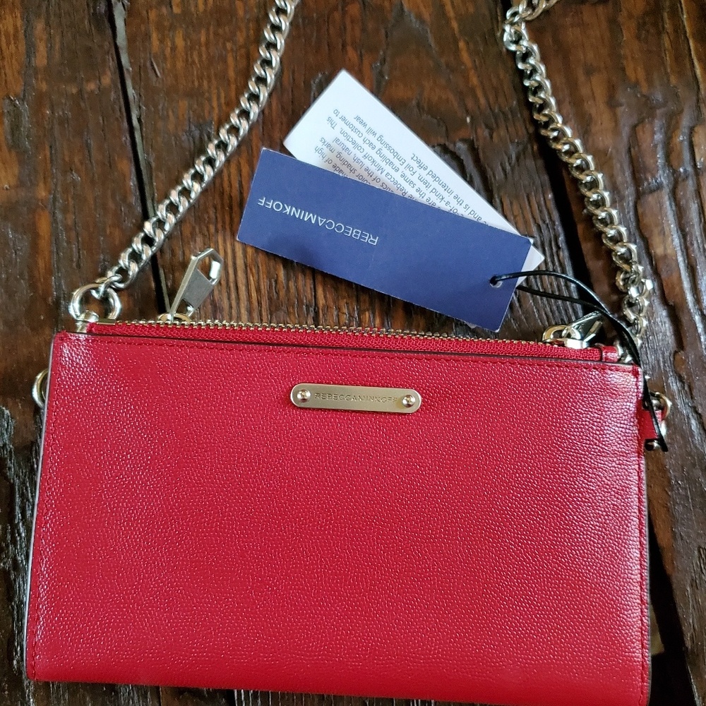 Rebecca Minkoff Bifold Crossbody red and silver
